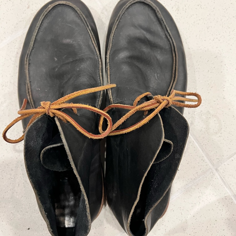 Black and Brown Boots with Leather Laces